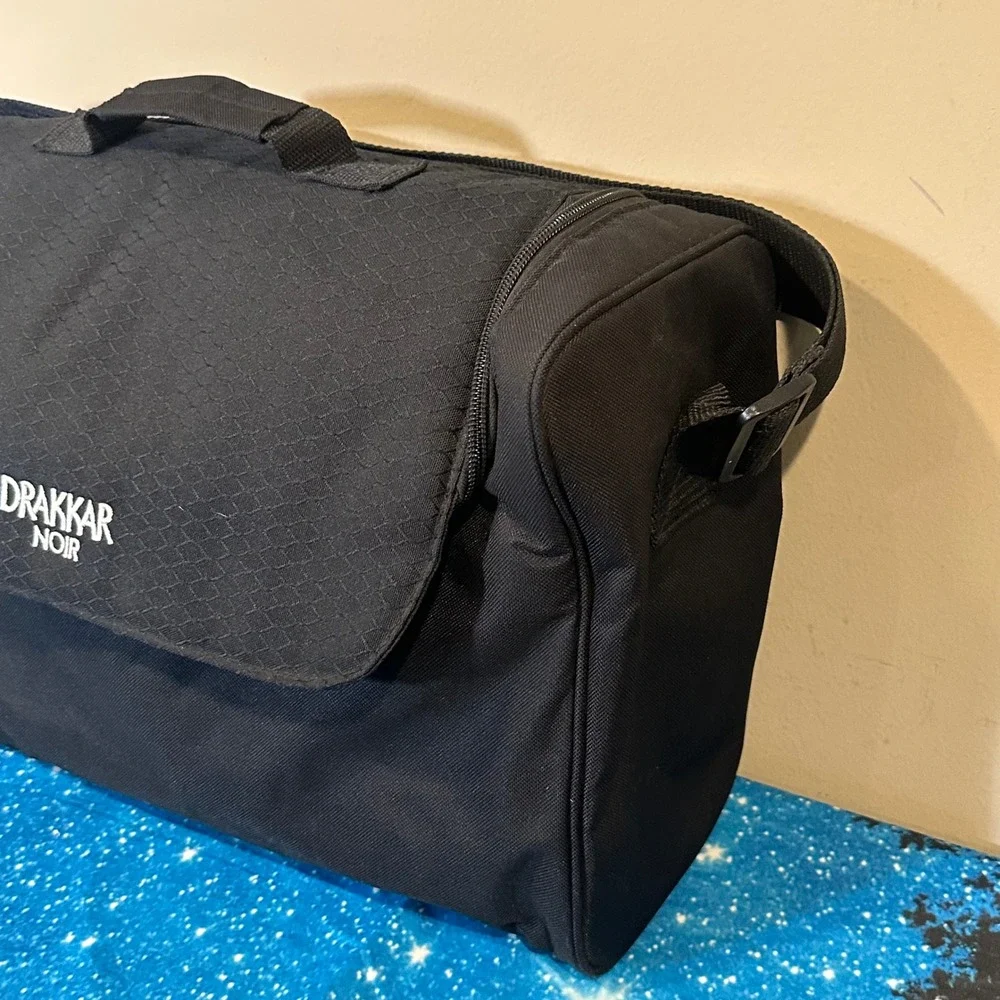 Drakkar Noir Mens Black Red Duffel Travel Gym Bag Shoulder Strap Promotional